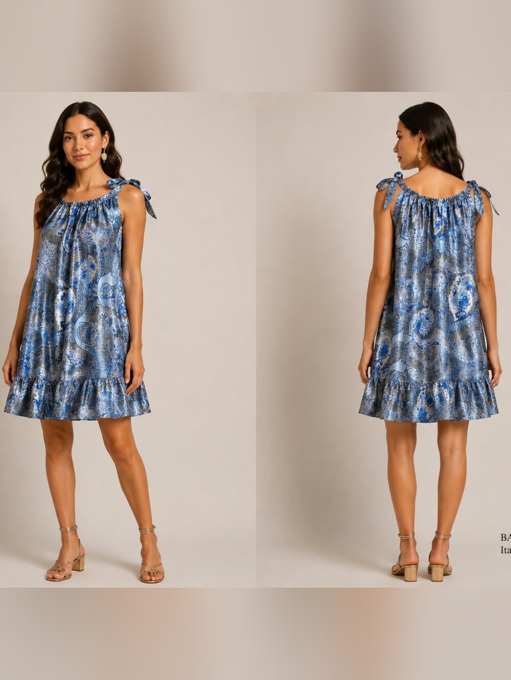 NWT LE Ragazze Ruffle Sleveless Cocktail Dress, Sz L